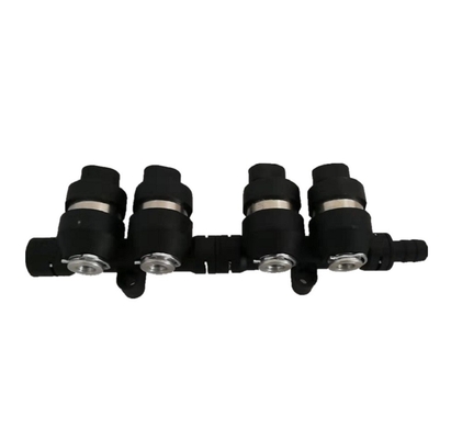 ریل انژکتور LPG CNG 4 سیلندر مشکی مونتاژ شده 2 اهم / 3 اهم